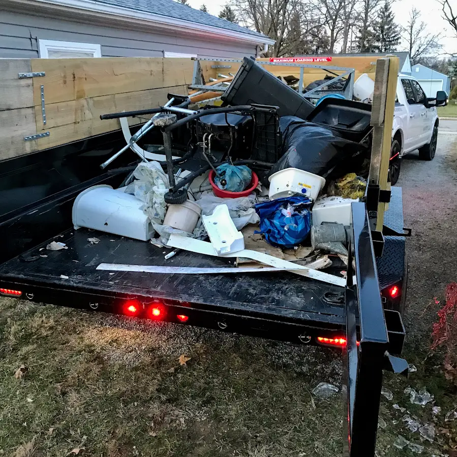 Roll-off dumpster delivered to a residential driveway in Wilton